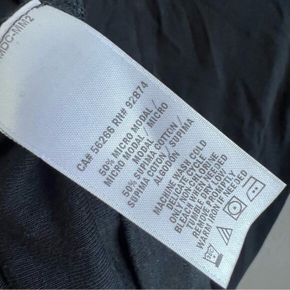 Splendid Black Crisscross Front Tee T-Shirt Neutral Elevated Basic Medium - Picture 4 of 4